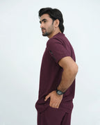 Deep Maroon Men's Prestige™ Scrubs Set