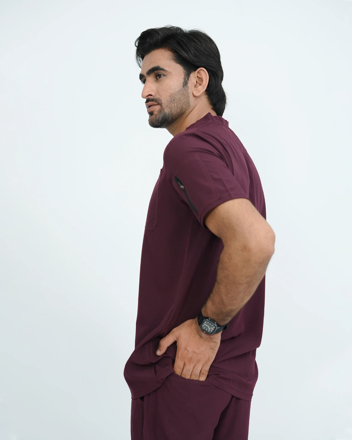 Deep Maroon Men's Prestige™ Scrubs Set