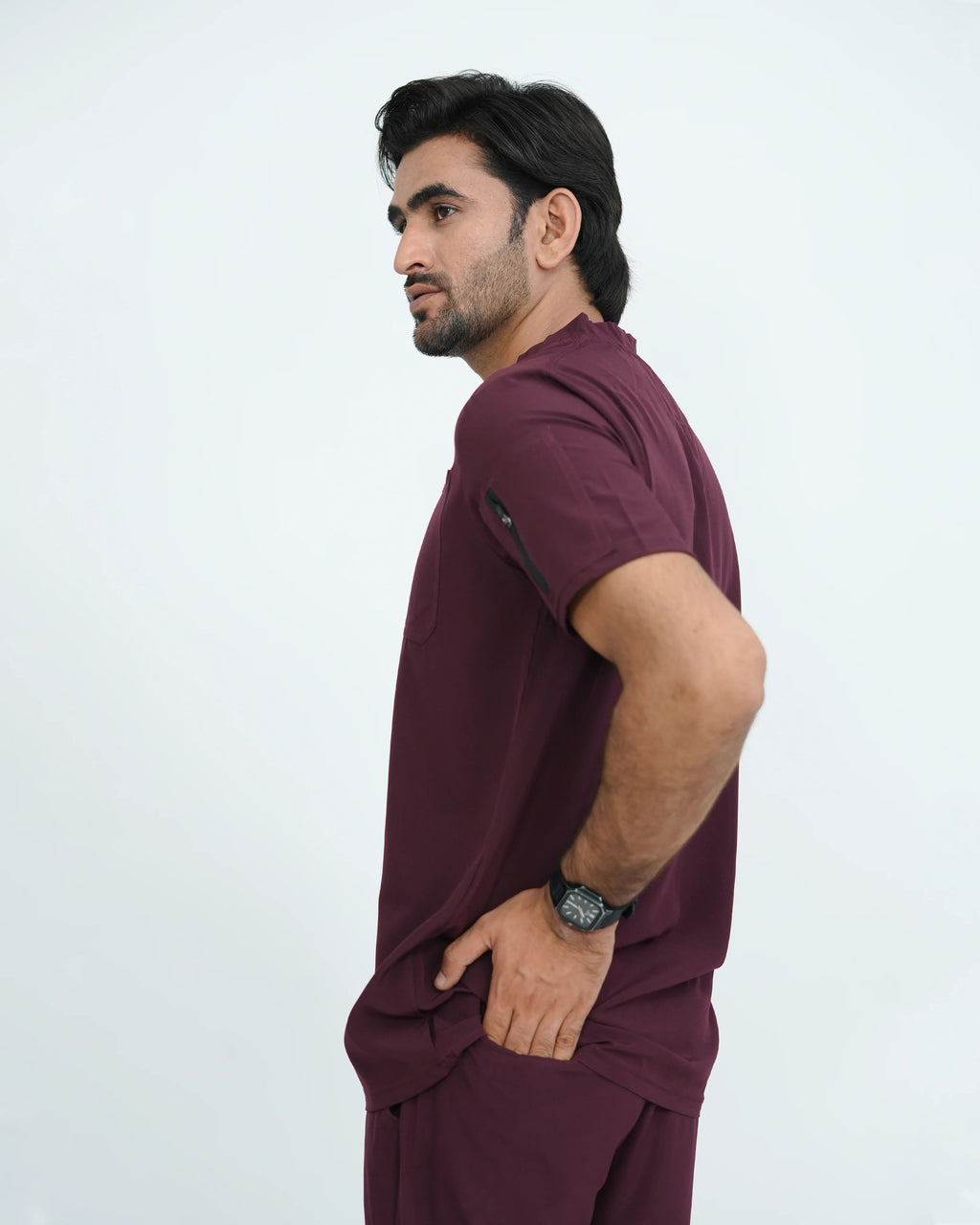 Deep Maroon Men's Prestige™  Scrub Top