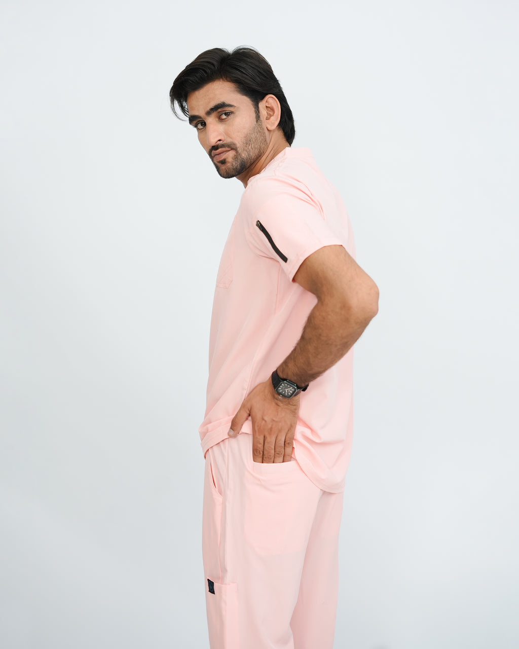 Pastel Pink Men's Prestige™ Scrubs Set
