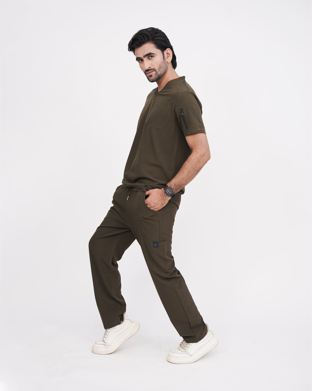 Dark Olive Men's Prestige™ Scrubs Set
