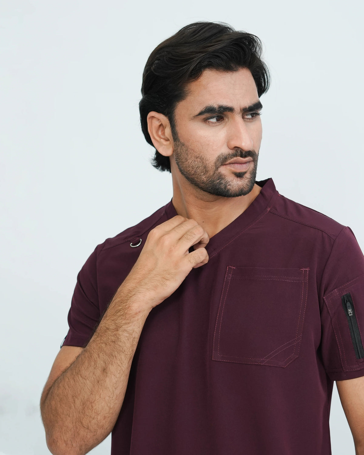 Deep Maroon Men's Prestige™ Scrubs Set