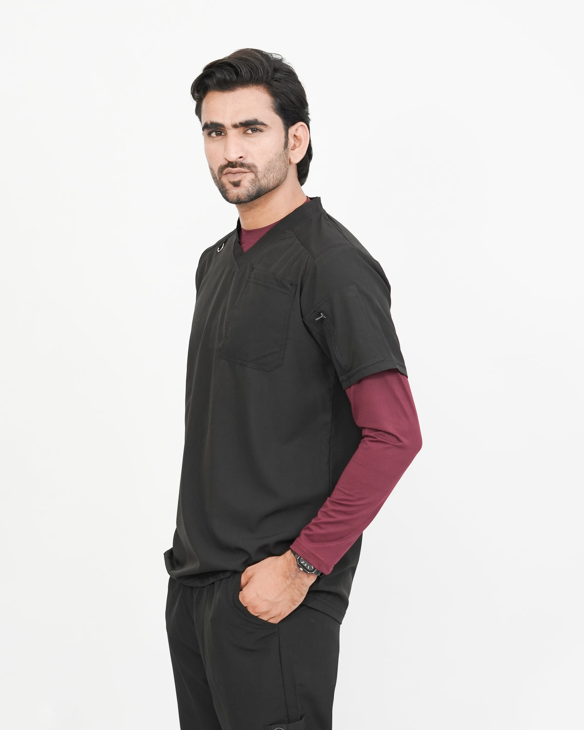 Deep Maroon Men's Executive™ Under Scrubs