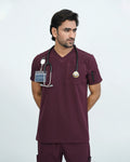 Deep Maroon Men's Prestige™  Scrub Top